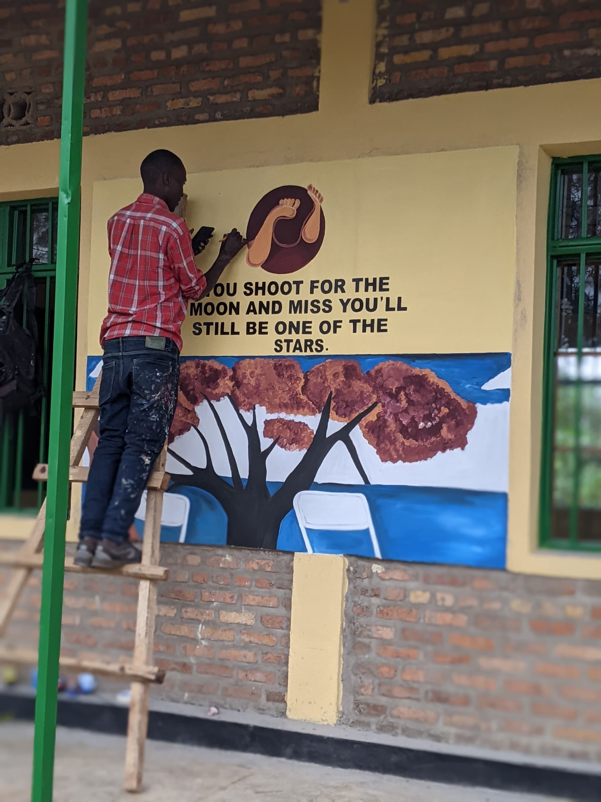 Youth participating in vocational skills training