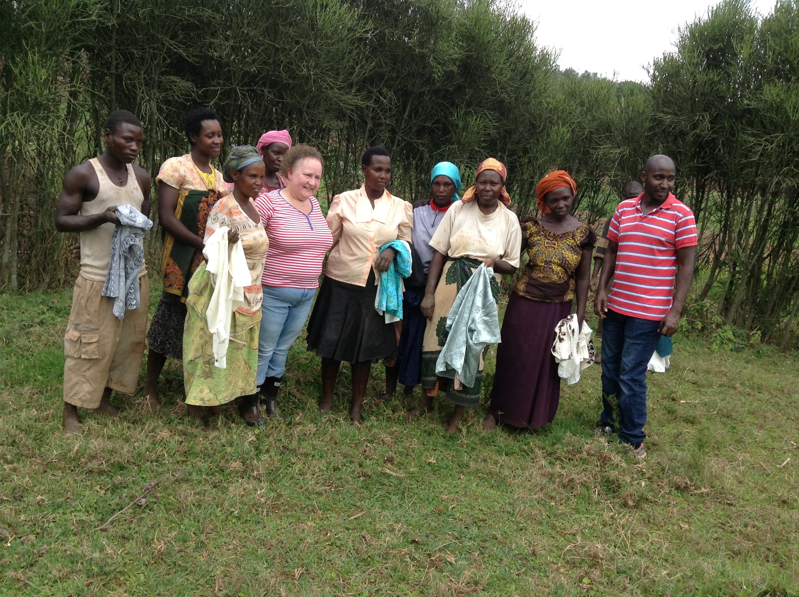 Volunteer helping children learn